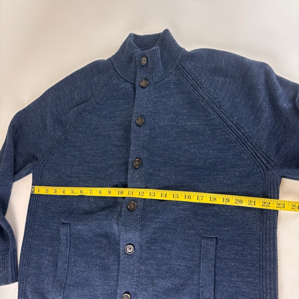 Banana Republic XL Blue Men Cardigan Sweater Button Up Organic Cotton Knit Heavy - Picture 6 of 8
